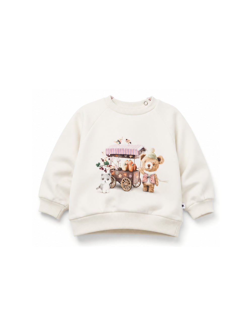 Felpa per neonata Molo Kids bianca crema con stampa grafica sul davanti 4W26J201 5787 MOLO KIDS 