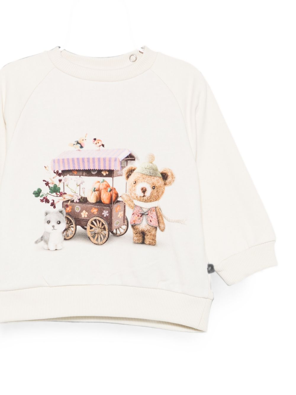 Felpa per neonata Molo Kids bianca crema con stampa grafica sul davanti 4W26J201 5787 MOLO KIDS 