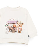 Felpa per neonata Molo Kids bianca crema con stampa grafica sul davanti 4W26J201 5787 MOLO KIDS 