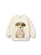 Felpa neonato Molo Kids beige con stampa grafica cane 4W26J201 5798 MOLO KIDS 
