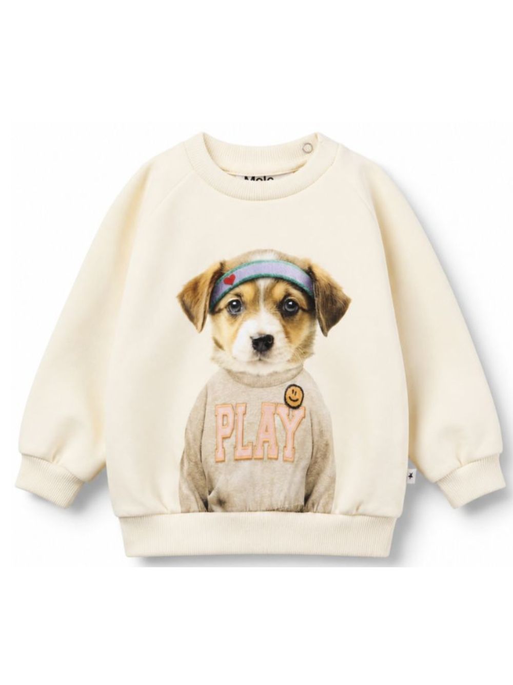 Felpa neonato Molo Kids beige con stampa grafica cane 4W26J201 5798 MOLO KIDS 