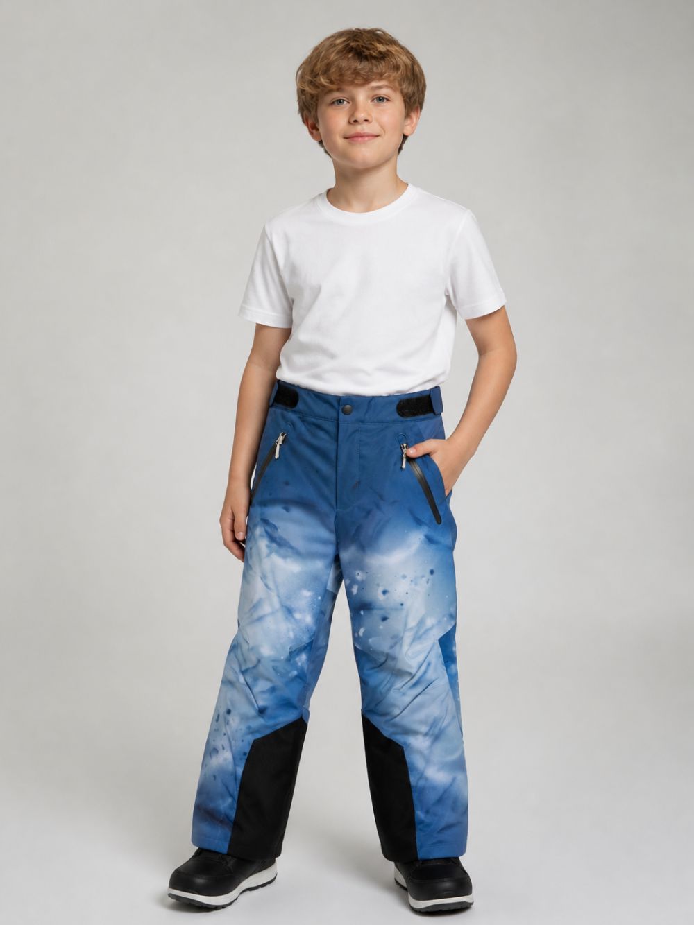 Pantaloni da neve per bambino Molo Kids blu con logo stampato sul lato 5W26I103 5708 MOLO KIDS 