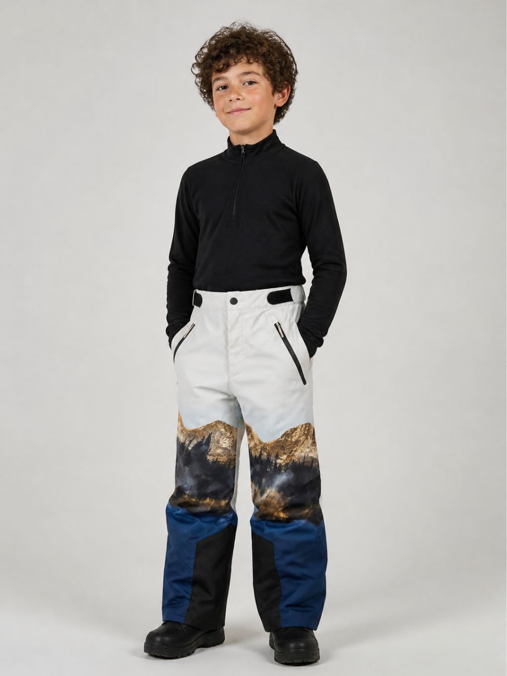 Pantaloni da neve per bambini Molo Kids multicolore con stampa paesaggio 5W26I103 5709 MOLO KIDS 