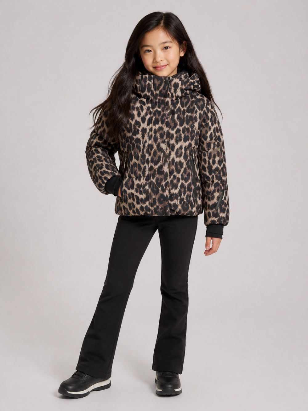 Giubbino per bambina Molo Kids marrone con stampa animalier 5W26M322 9783 MOLO KIDS 