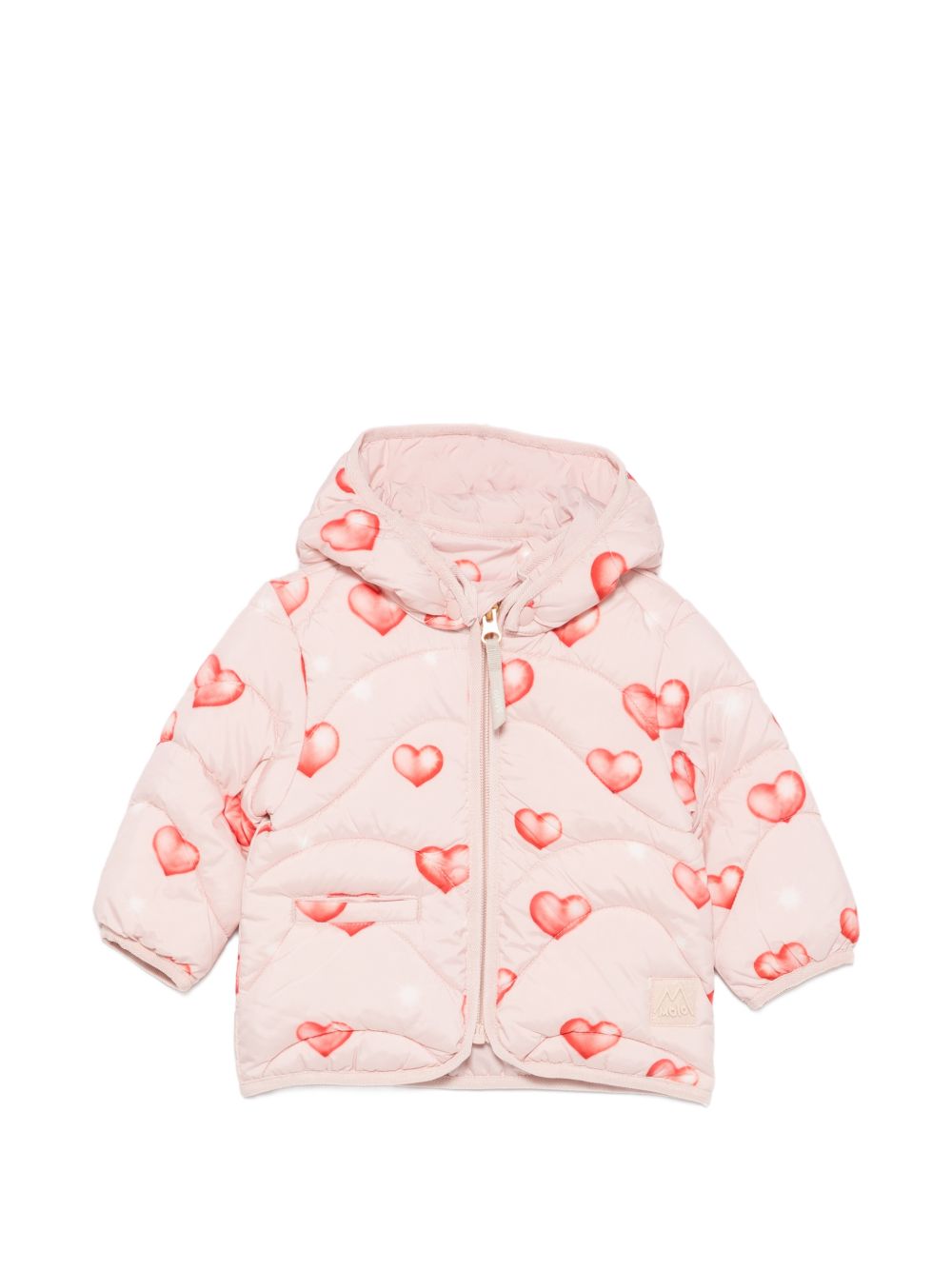 Giubbino per neonata Molo Kids rosa con stampa a cuori all-over 5W26M326 5741 MOLO KIDS 