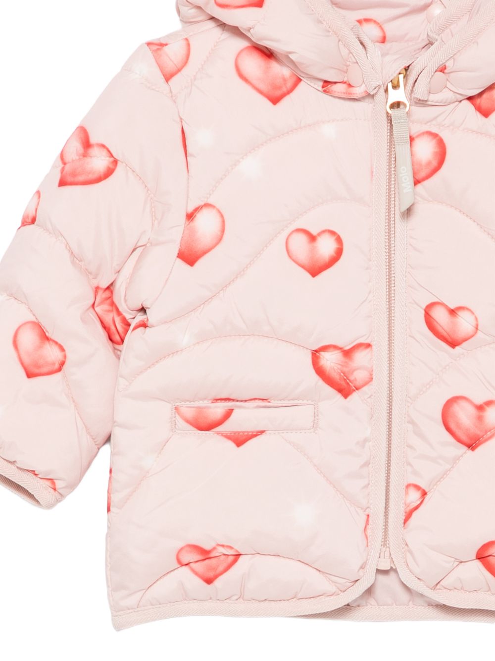 Giubbino per neonata Molo Kids rosa con stampa a cuori all-over 5W26M326 5741 MOLO KIDS 
