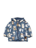 Giubbino per neonato Molo Kids blu con stampa animali all-over 5W26M326 5936 MOLO KIDS 