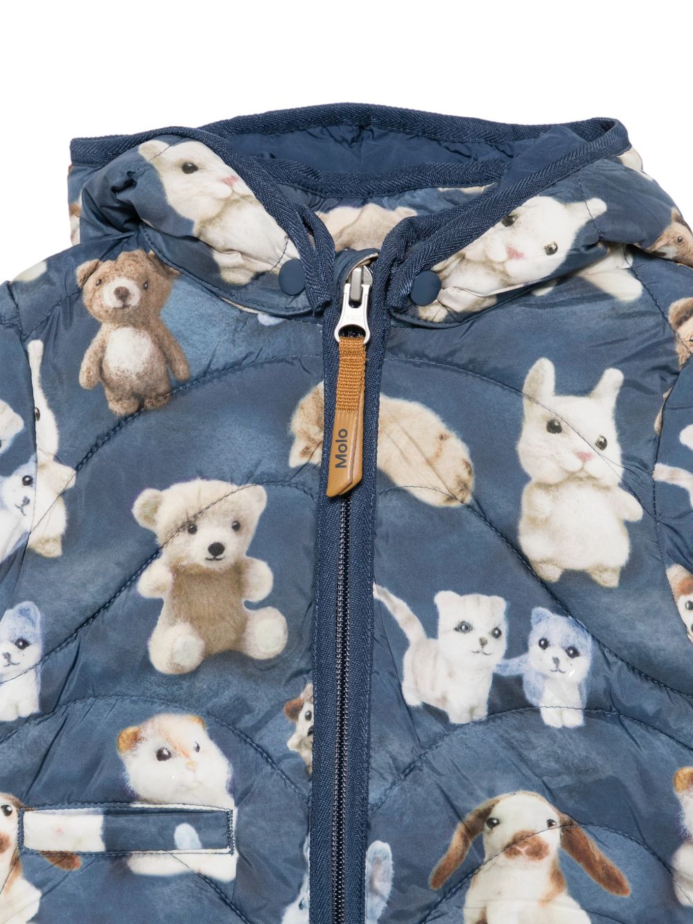 Giubbino per neonato Molo Kids blu con stampa animali all-over 5W26M326 5936 MOLO KIDS 