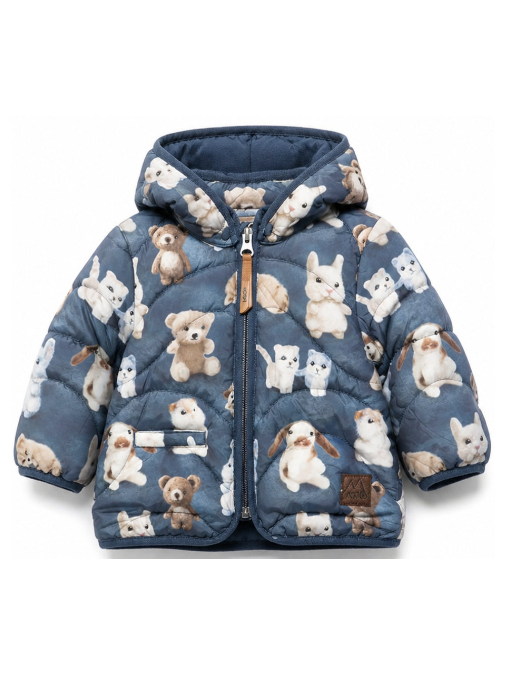 Giubbino per neonato Molo Kids blu con stampa animali all-over 5W26M326 5936 MOLO KIDS 