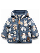 Giubbino per neonato Molo Kids blu con stampa animali all-over 5W26M326 5936 MOLO KIDS 