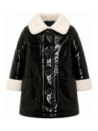 Cappotto per bambina Molo Kids nero con finitura lucida 5W26M331 0099 MOLO KIDS 