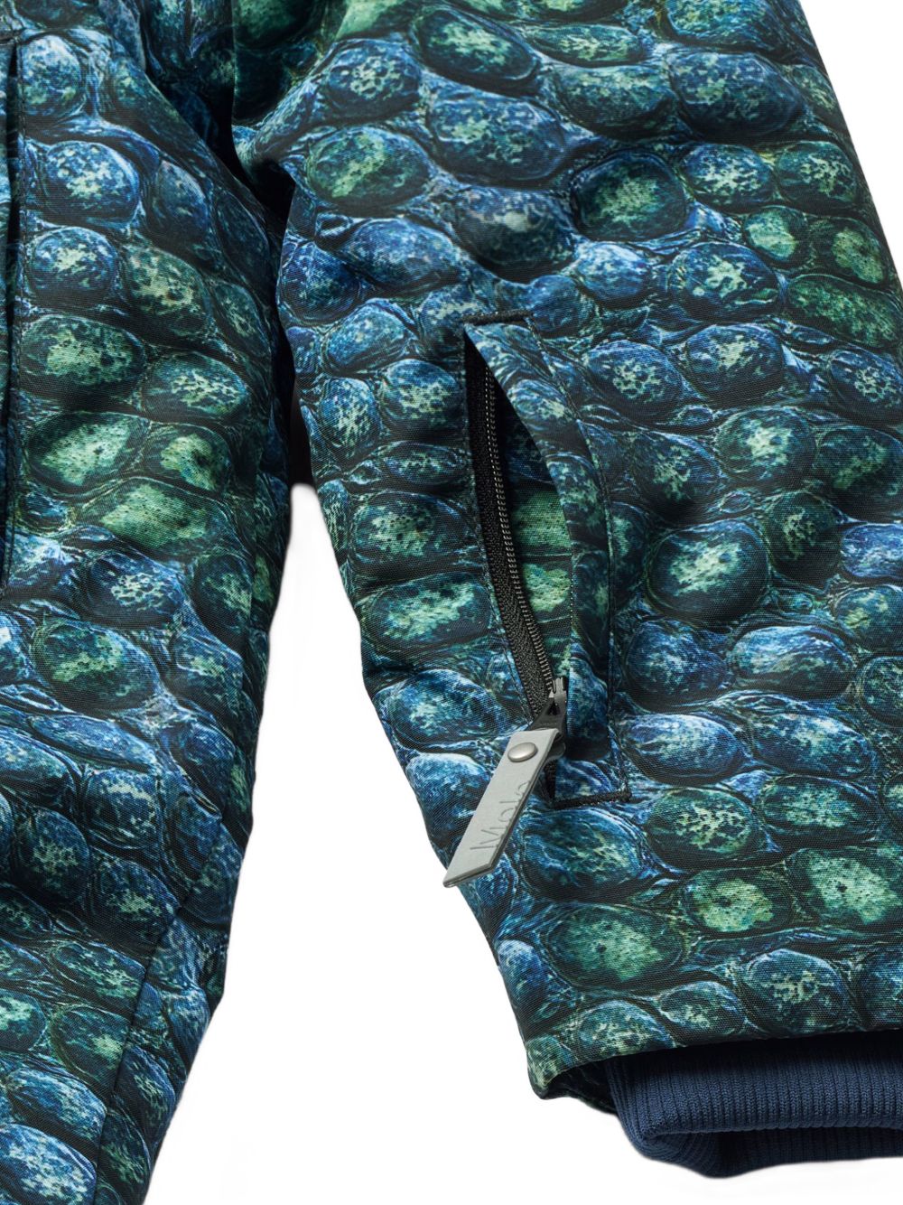 Tuta da neve per bambini Molo Kids blu con stampa pelle di dinosauro 5W26N202 4015 MOLO KIDS 