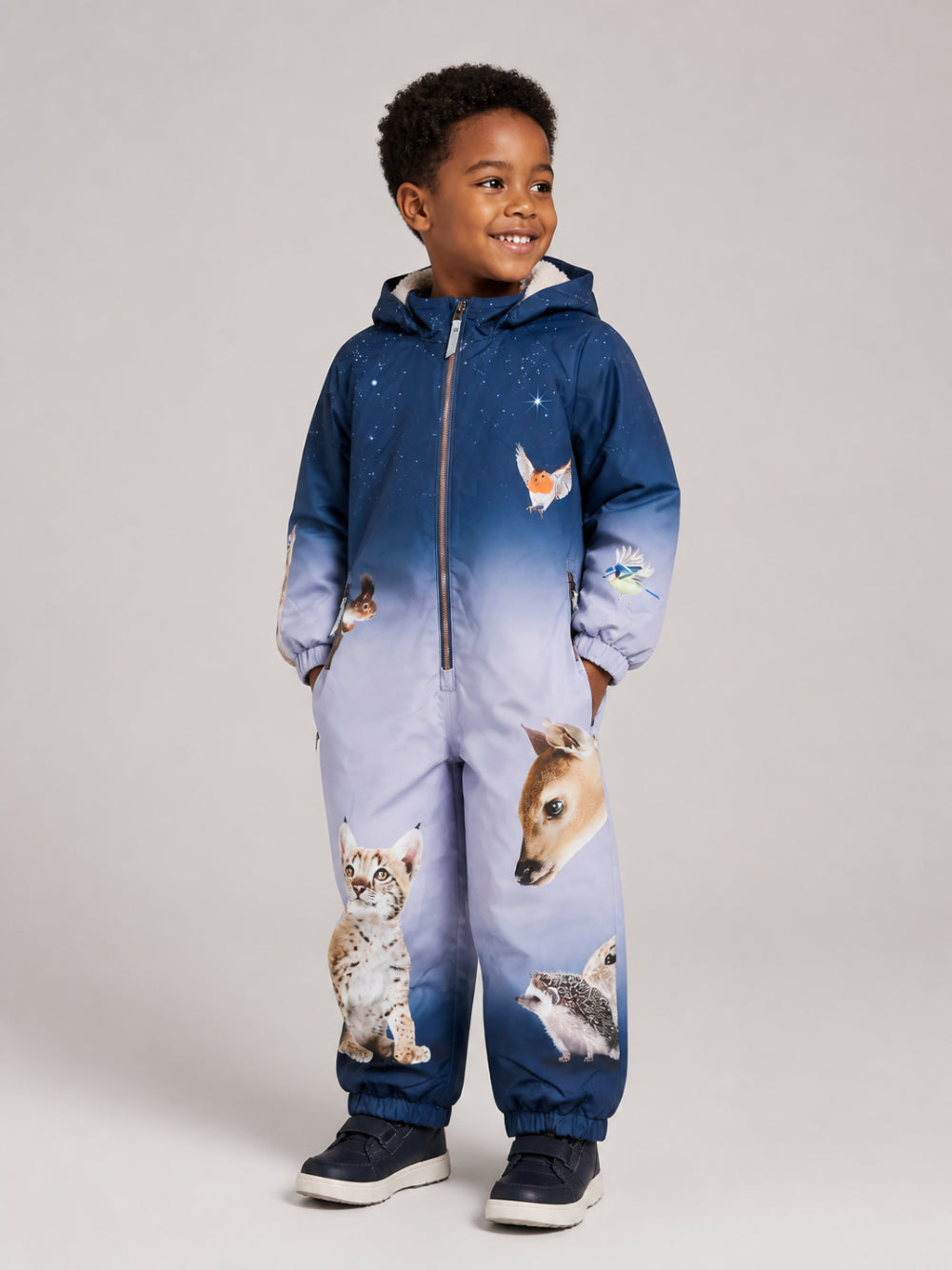 Tuta da neve per bambino Molo Kids blu con stampa grafica animali 5W26N203 5713 MOLO KIDS 