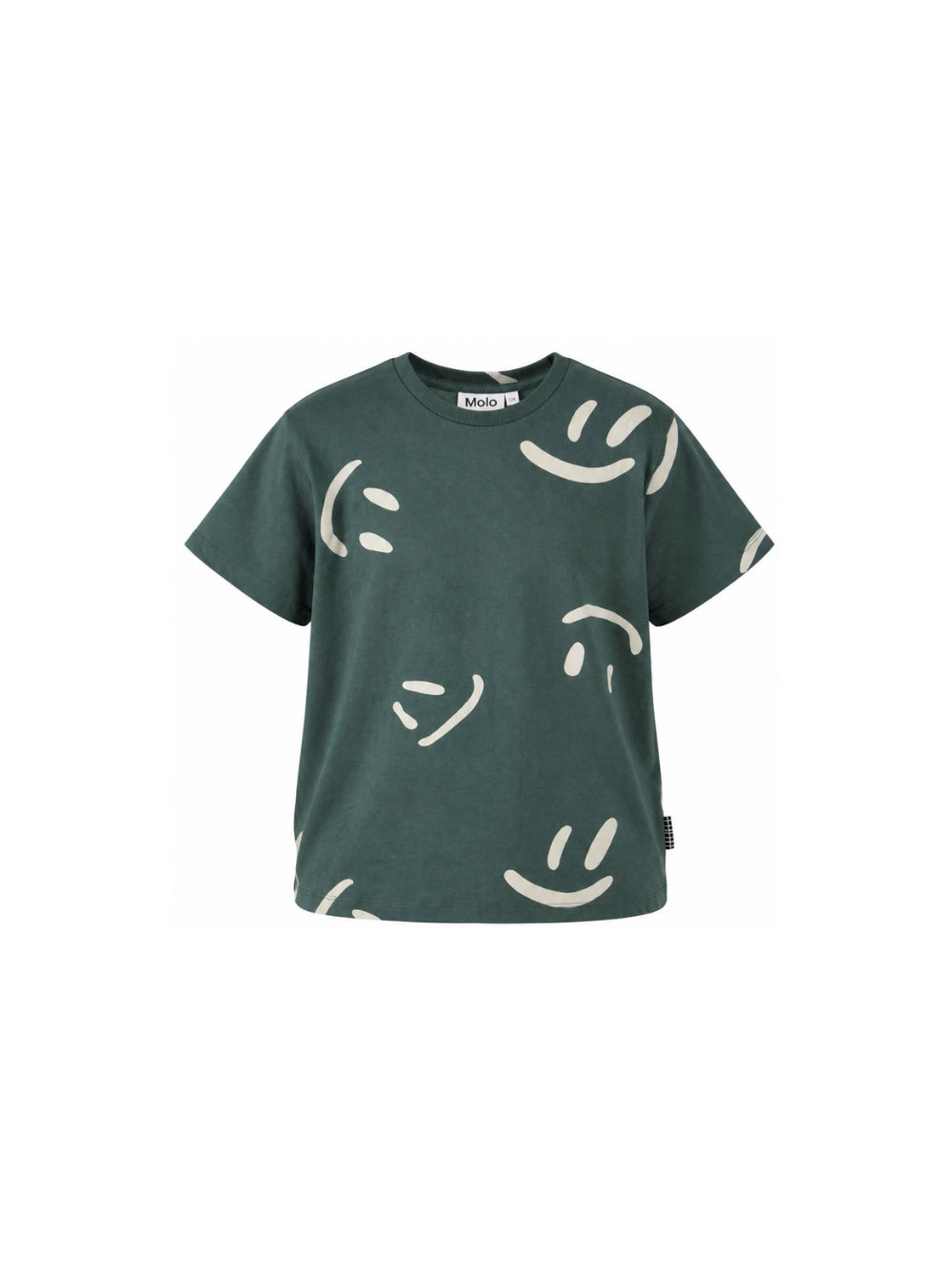 T-shirt per bambino Molo Kids verde scuro con stampa grafica smile 6W26A202 6252 MOLO KIDS 