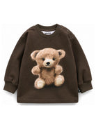 Felpa per neonato Molo Kids marrone scuro con stampa orsetto sul davanti 6W26A403 5938 MOLO KIDS 