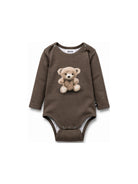Body per neonato Molo Kids marrone con stampa orsetto sul davanti 6W26B204 5938 MOLO KIDS 