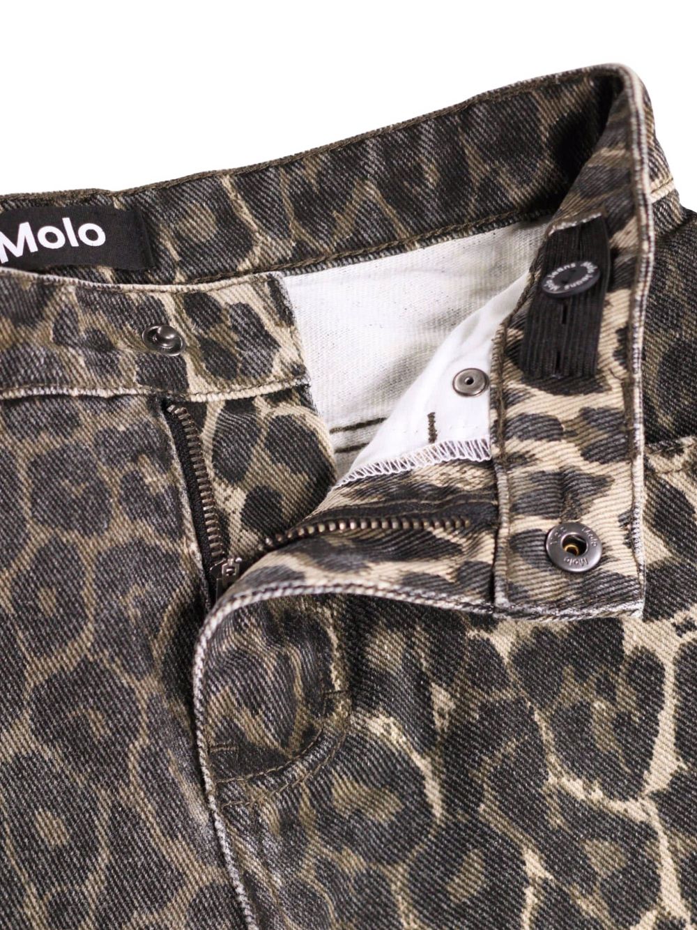 Pantaloni per bambina Molo Kids marrone con stampa animalier 6W26I120 9783 MOLO KIDS 