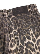 Pantaloni per bambina Molo Kids marrone con stampa animalier 6W26I120 9783 MOLO KIDS 