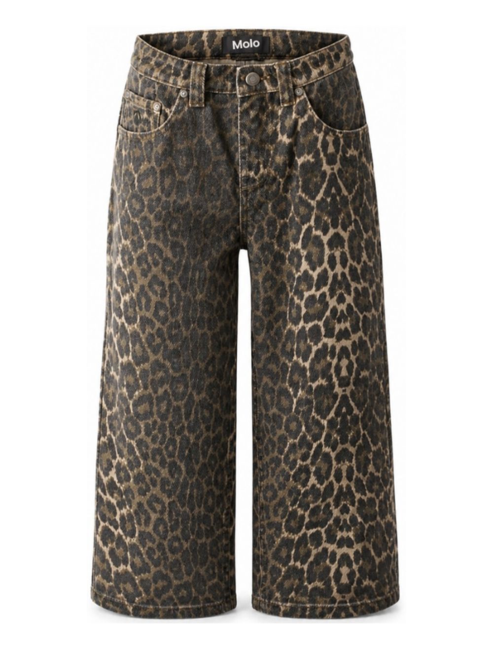 Pantaloni per bambina Molo Kids marrone con stampa animalier 6W26I120 9783 MOLO KIDS 