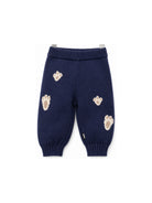 Pantaloni per neonato Molo Kids blu navy con dettaglio ricamo zampa 6W26I210 2482 MOLO KIDS 