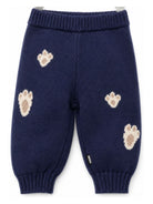 Pantaloni per neonato Molo Kids blu navy con dettaglio ricamo zampa 6W26I210 2482 MOLO KIDS 