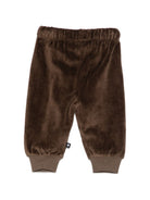 Pantaloni pe neonato Molo Kids marroni con ricamo sorriso 6W26I216 8795 MOLO KIDS 