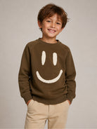 Felpa per bambino Molo Kids marrone con stampa faccina sorridente 6W26J201 8795 MOLO KIDS 