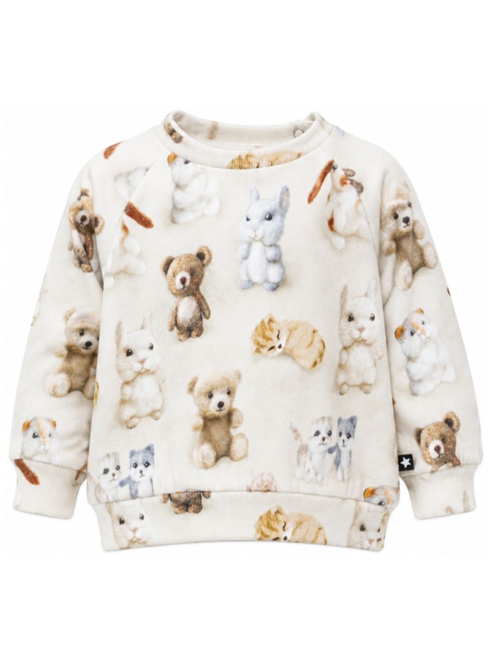 Felpa per neonato Molo Kids bianca con stampa animali all-over 6W26J202 5935 MOLO KIDS 