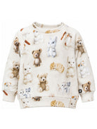 Felpa per neonato Molo Kids bianca con stampa animali all-over 6W26J202 5935 MOLO KIDS 