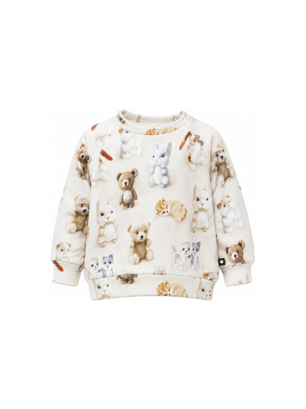 Felpa per neonato Molo Kids bianca con stampa animali all-over 6W26J202 5935 MOLO KIDS 