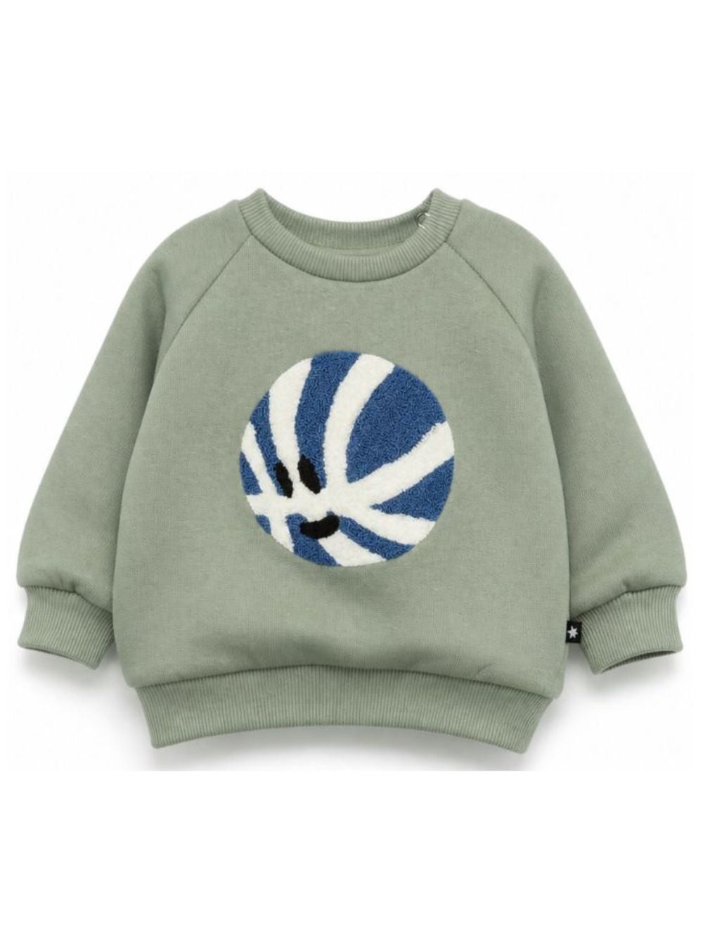 Felpa per neonato Molo Kids verde con patch 6W26J204 5720 MOLO KIDS 