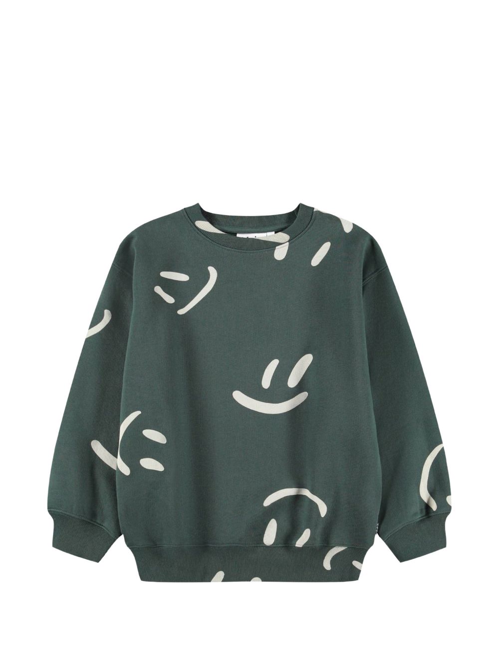 Felpa per bambino Molo Kids verde scuro con stampa smile 6W26J205 6252 MOLO KIDS 