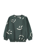 Felpa per bambino Molo Kids verde scuro con stampa smile 6W26J205 6252 MOLO KIDS 