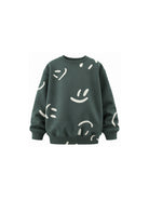 Felpa per bambino Molo Kids verde scuro con stampa smile 6W26J205 6252 MOLO KIDS 