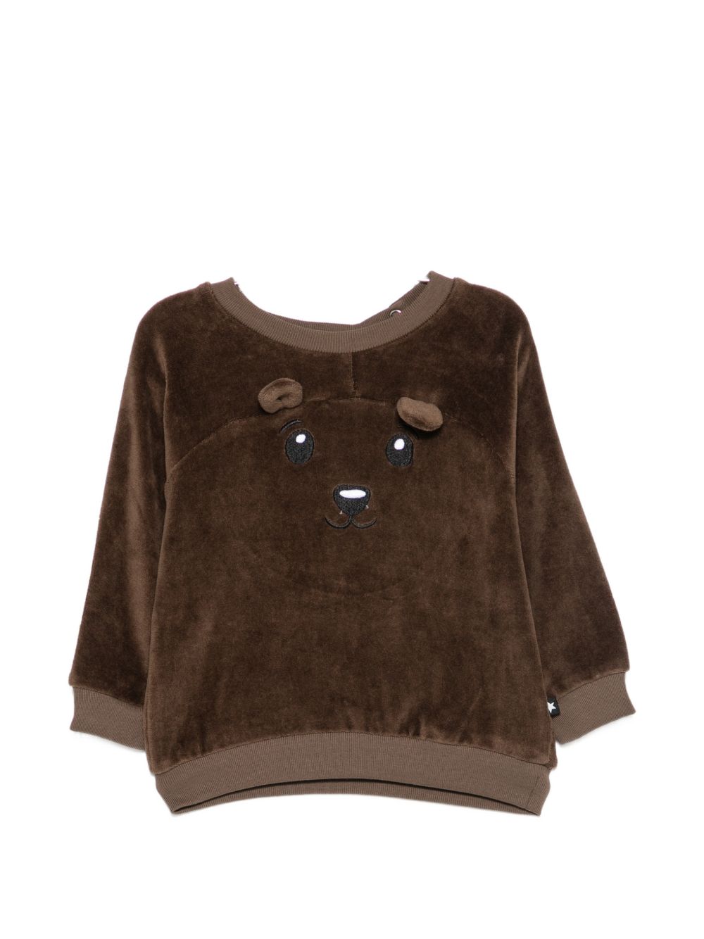 Felpa per neonato Molo Kids marrone con toppa a forma di orsetto 6W26J209 8795 MOLO KIDS 