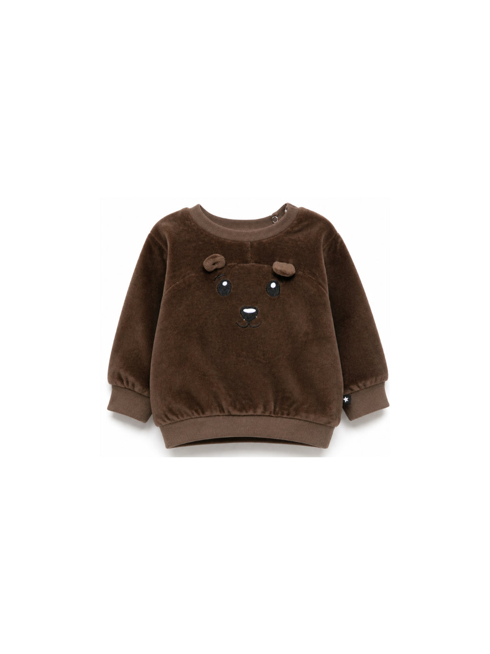 Felpa per neonato Molo Kids marrone con toppa a forma di orsetto 6W26J209 8795 MOLO KIDS 