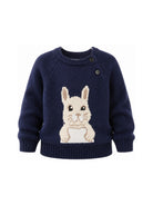 Maglione per neonato Molo Kids blu navy con dettaglio coniglietto ricamato 6W26K209 6817 MOLO KIDS 