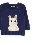 Maglione per neonato Molo Kids blu navy con dettaglio coniglietto ricamato 6W26K209 6817 MOLO KIDS 