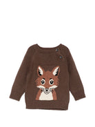 Maglione per neonato Molo Kids marrone con design lavorato a maglia 6W26K209 8966 MOLO KIDS 