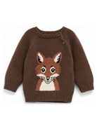Maglione per neonato Molo Kids marrone con design lavorato a maglia 6W26K209 8966 MOLO KIDS 