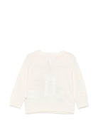 Maglione per neonato Molo Kids bianco sporco con ricamo anilìmali sul davanti 6W26K211 5775 MOLO KIDS 