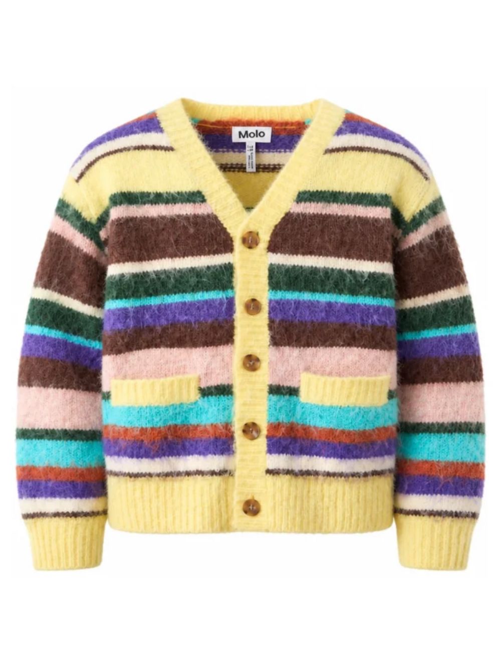 Cardigan per bambina Molo Kids multicolore con motivo a righe orizzontali 6W26K301 5755 MOLO KIDS 