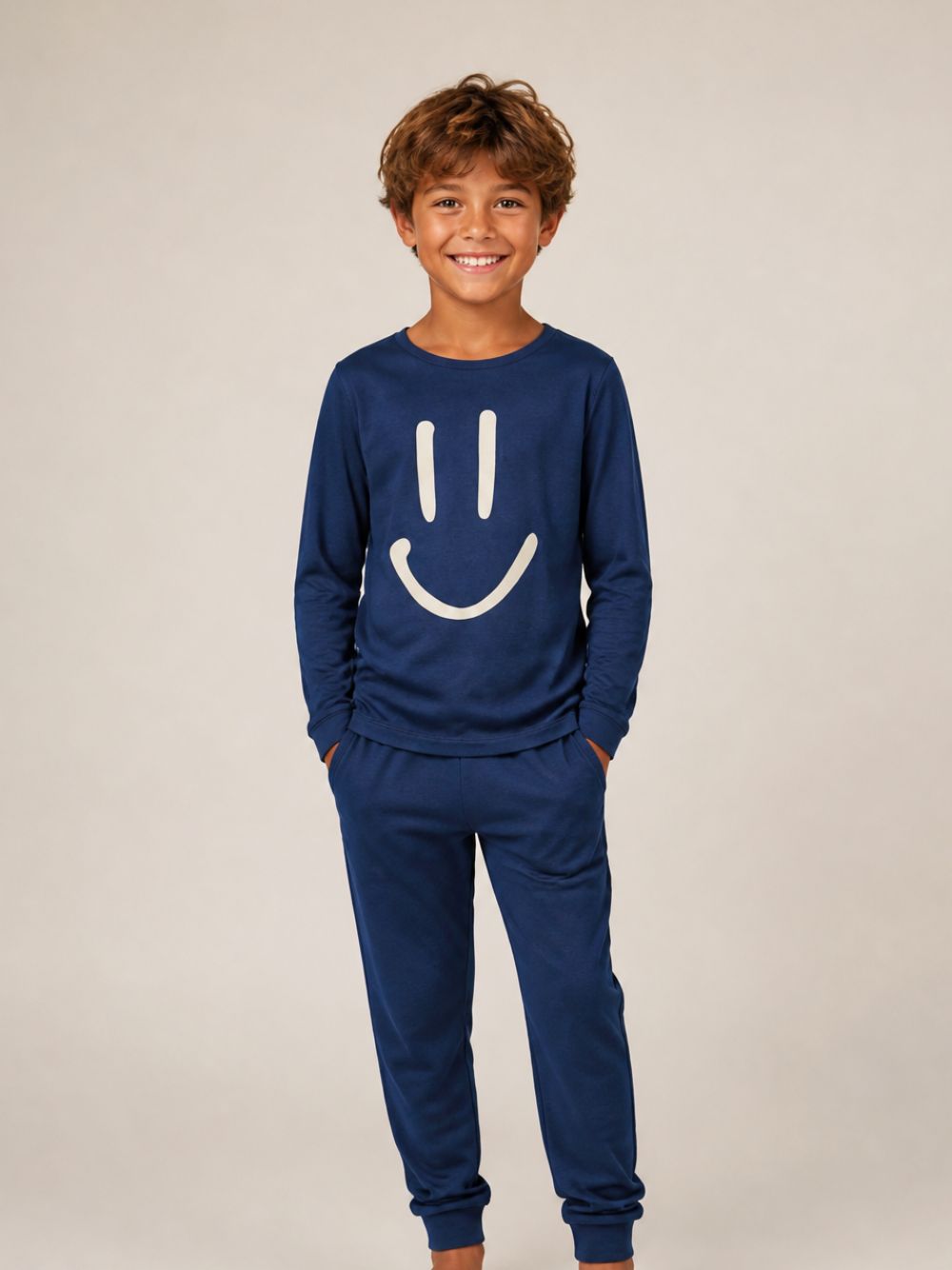 Pigiama per bambino Molo Kids blu con motivo smiley 6W26R503 2482 MOLO KIDS 
