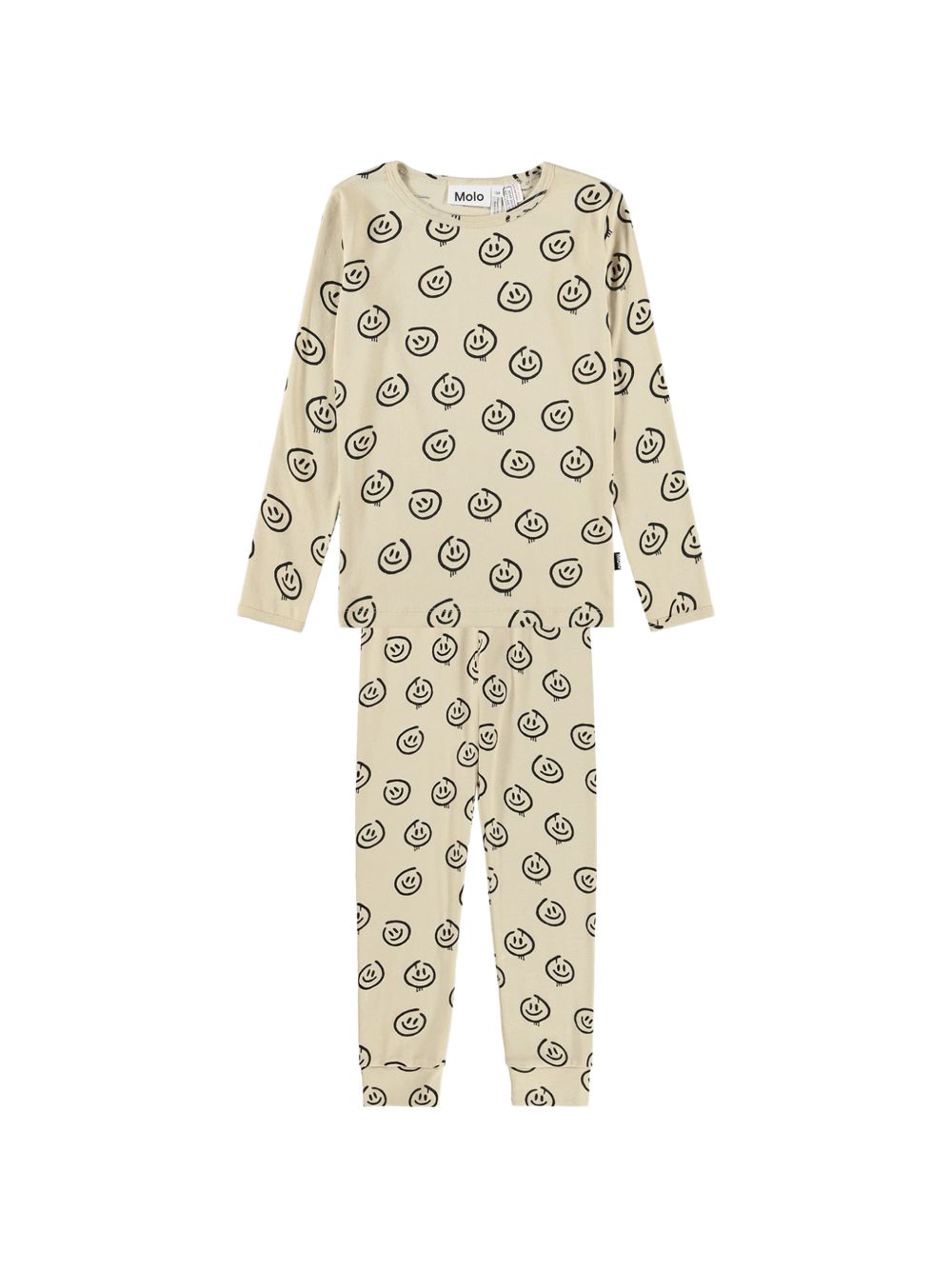 Pigiama per bambini Molo Kids beige con stampa con smile 6W26R503 5871 MOLO KIDS 