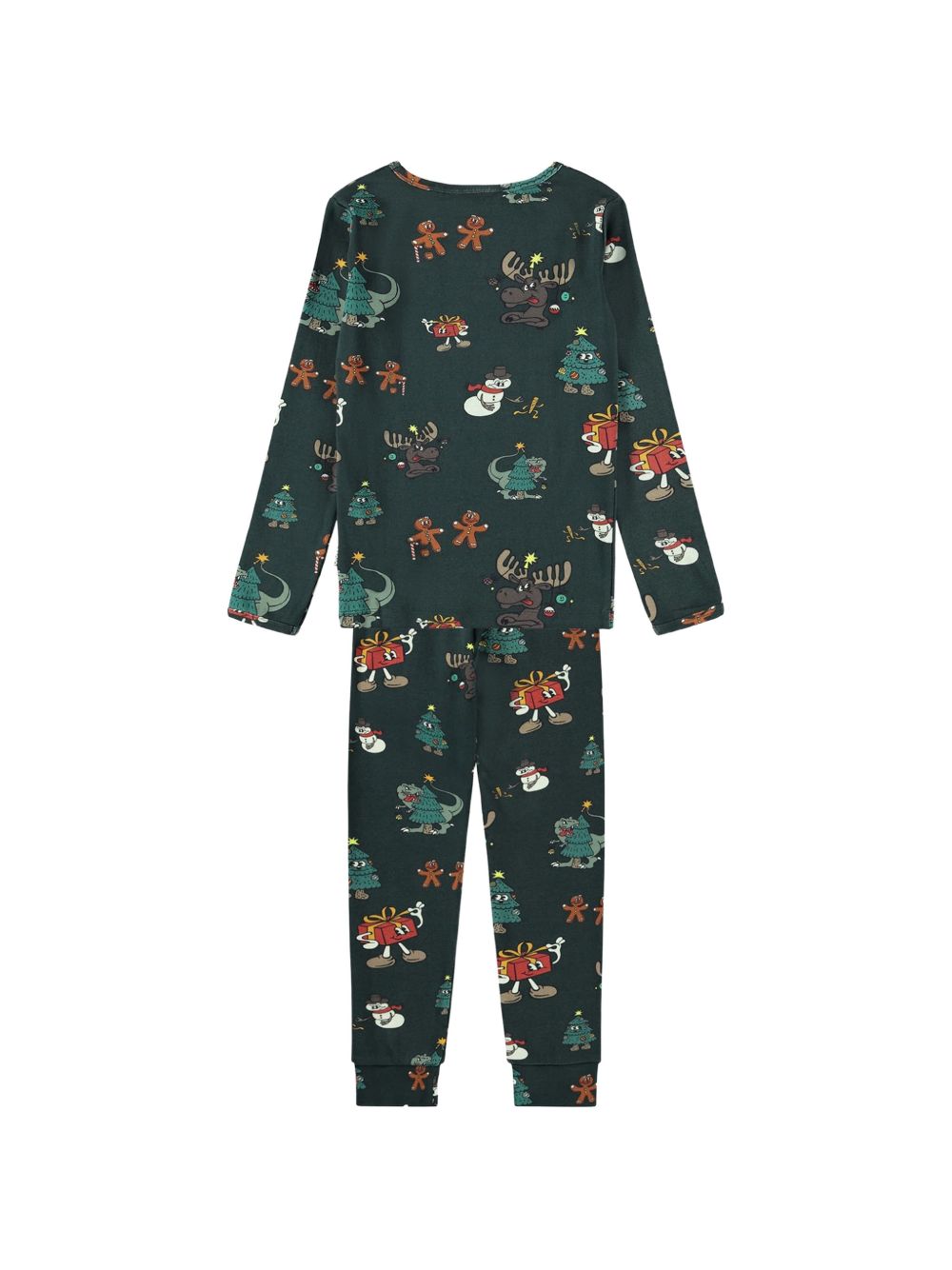 Pigiama per bambini Molo Kids verde scuro con stampa grafica all-over 6W26R503 5872 MOLO KIDS 