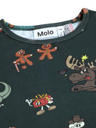 Pigiama per bambini Molo Kids verde scuro con stampa grafica all-over 6W26R503 5872 MOLO KIDS 