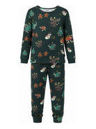 Pigiama per bambini Molo Kids verde scuro con stampa grafica all-over 6W26R503 5872 MOLO KIDS 