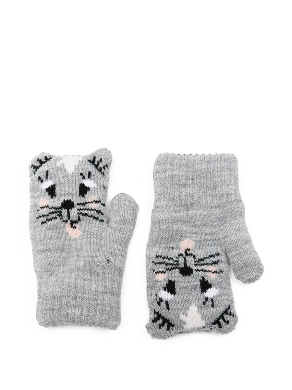Guanti per bambini Molo Kids grigi con motivo gatto 7W26S102 1046 MOLO KIDS 