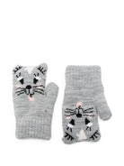 Guanti per bambini Molo Kids grigi con motivo gatto 7W26S102 1046 MOLO KIDS 