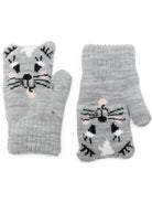 Guanti per bambini Molo Kids grigi con motivo gatto 7W26S102 1046 MOLO KIDS 